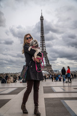 Girl with Shih Tzu in Paris