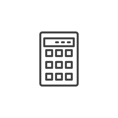 Calculator outline icon. linear style sign for mobile concept and web design. Calculation simple line vector icon. Symbol, logo illustration. Pixel perfect vector graphics