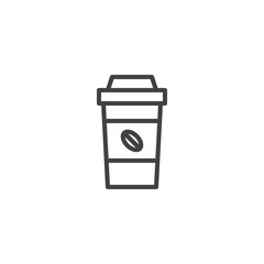 Coffee take away outline icon. linear style sign for mobile concept and web design. Paper coffee cup simple line vector icon. Symbol, logo illustration. Pixel perfect vector graphics