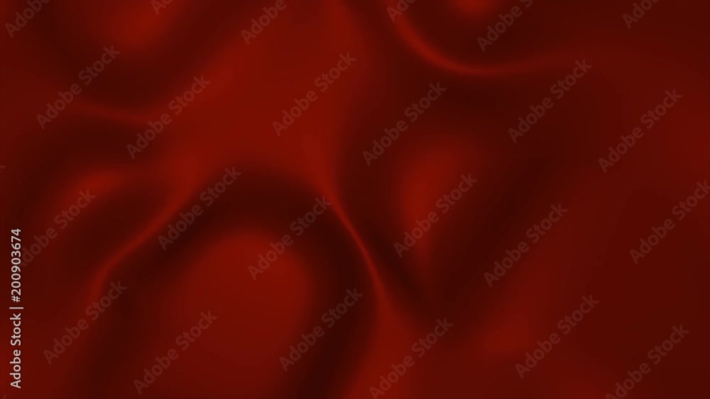 Poster animated swirl that could be gold or chocolate. red fabric wave animation background seamless loop. 