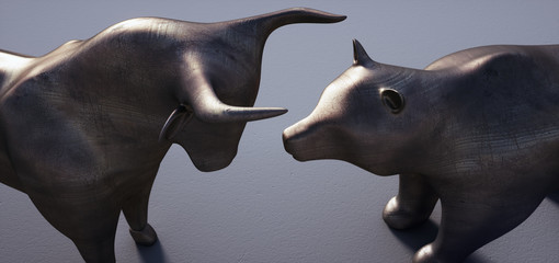 Bulle und Bär - Bronze
