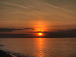 Slow shutter seascape view and beautiful sunrise