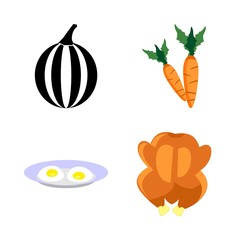 icons about Food with fruit, food, fried, chiken and carrot