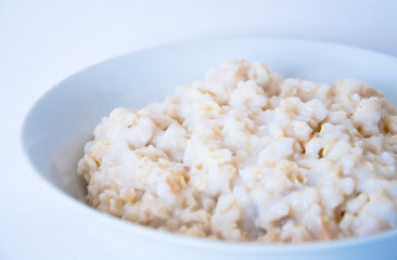 oatmeal on white background