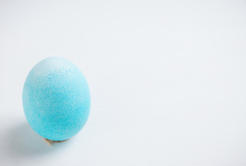 Beautiful easter eggs in blue tones. Selective focus. Shallow depth of field.