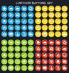 Cartoon buttons set game.Vector illustration,GUI elements for mobile games,video games