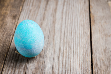 Beautiful easter eggs in blue tones. Selective focus. Shallow depth of field.
