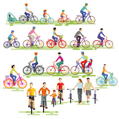 Fototapeta premium große Gruppe von Radfahrern, illustration