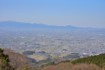 Fototapeta na wymiar 奈良の竜王山山頂からの眺め