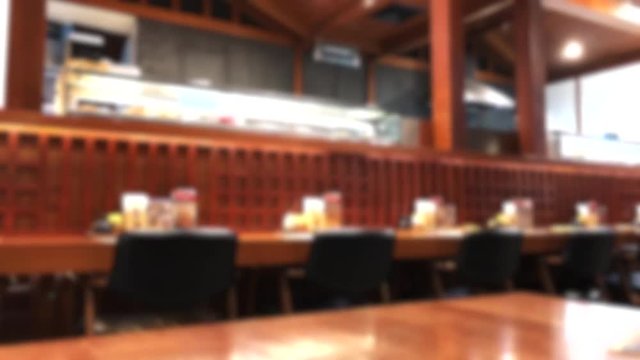 Blurry Japanese restaurant without people