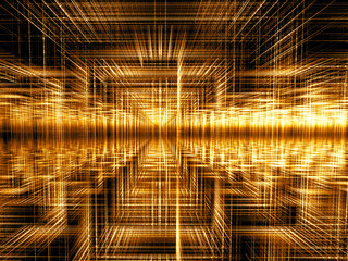 Golden fractal background- abstract digitally generated image