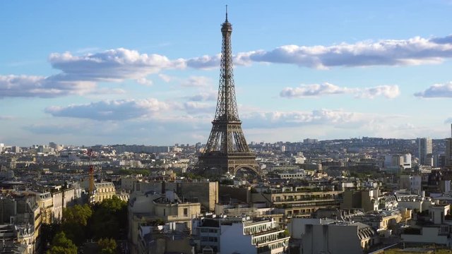 famous Eiffel Tower and Paris skyline, Paris France