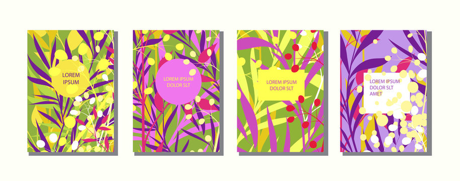 Colorful artistic background with bright blossom. Cover design with floral pattern.It can be used for invitation, card, cover book, catalog. Size A4. 