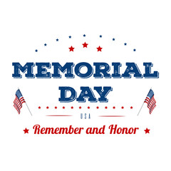 Memorial Day. Typography design layout for USA Memorial Day events, sales, promotion vector illustrator