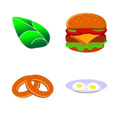 icons about Food with hamburger, leaf, nature, pastry and egg