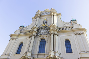 Fototapeta na wymiar Church of Holy Spirit in Munich with blue sky background