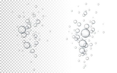 Water bubbles Vector illustration. Abstract Bubbles. White transparent background with bubbles - obrazy, fototapety, plakaty