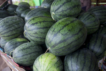 Fototapeta na wymiar Green water melon sales in super market