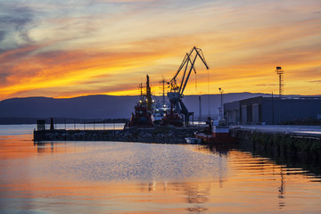 Fototapeta na wymiar Ramal dock in Vilagarcia de Arousa port