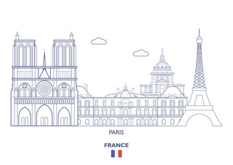 Paris City Skyline, France - obrazy, fototapety, plakaty