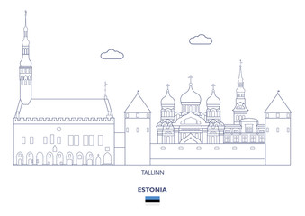 Fototapeta na wymiar Tallinn City Skyline, Estonia