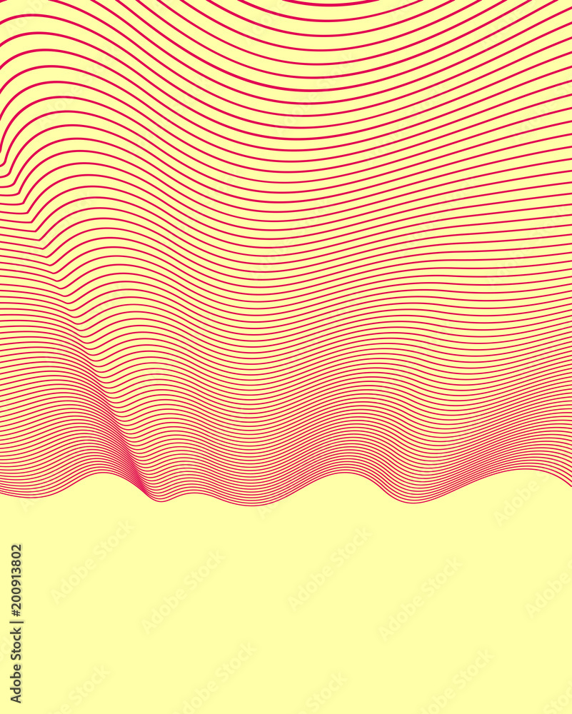 Aufkleber abstract background with wavy lines pattern, linear vector illustration with copy space for text.