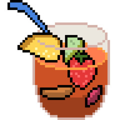 vector pixel art juice jelly