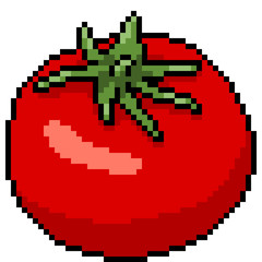 Obraz premium vector pixel art tomato