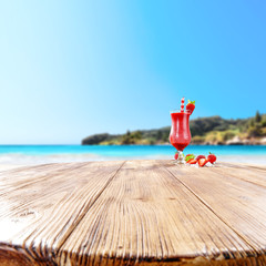 summer drink on beach 