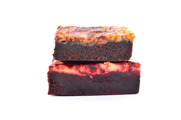 brownie on white background