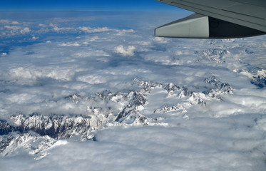 View from plane to Caucasus Mountains in Armenia