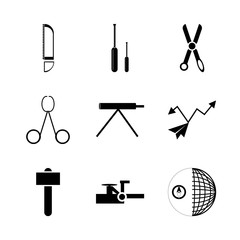 Fototapeta premium icon Instruments And Tools with cut, focus, work tool, metal and carpentry