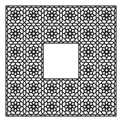 Square frame of the Arabic pattern of three by three blocks