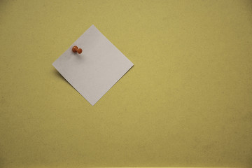 Abstract empty sticky note on board, copy space for add text