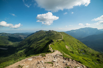 Fototapeta na wymiar Tatry - szlak na Starobociański Wierch