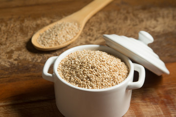White sesame in a bowl