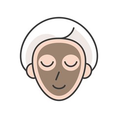 Clay mask vector, spa filled outline icon