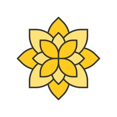 floral or spa logo, filled outline icon