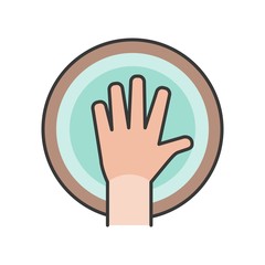 Hand spa, Hand soak in wooden tub icon