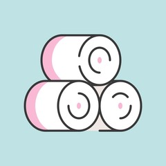 Towel row icon, filled outline