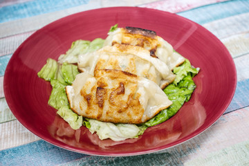 Chinese food Fried dumplings on plate