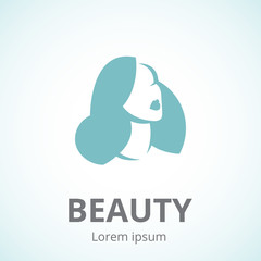 Obraz premium Vector silhouette of a woman in profile template icon or an abstract concept for beauty salons, spa, cosmetics, fashion and beauty industry