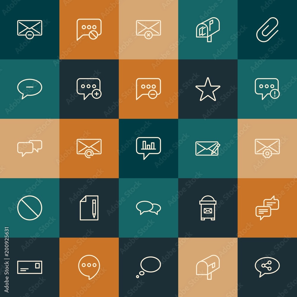 Aufkleber modern simple set of chat and messenger, email vector outline icons. ..contains such icons as empty,