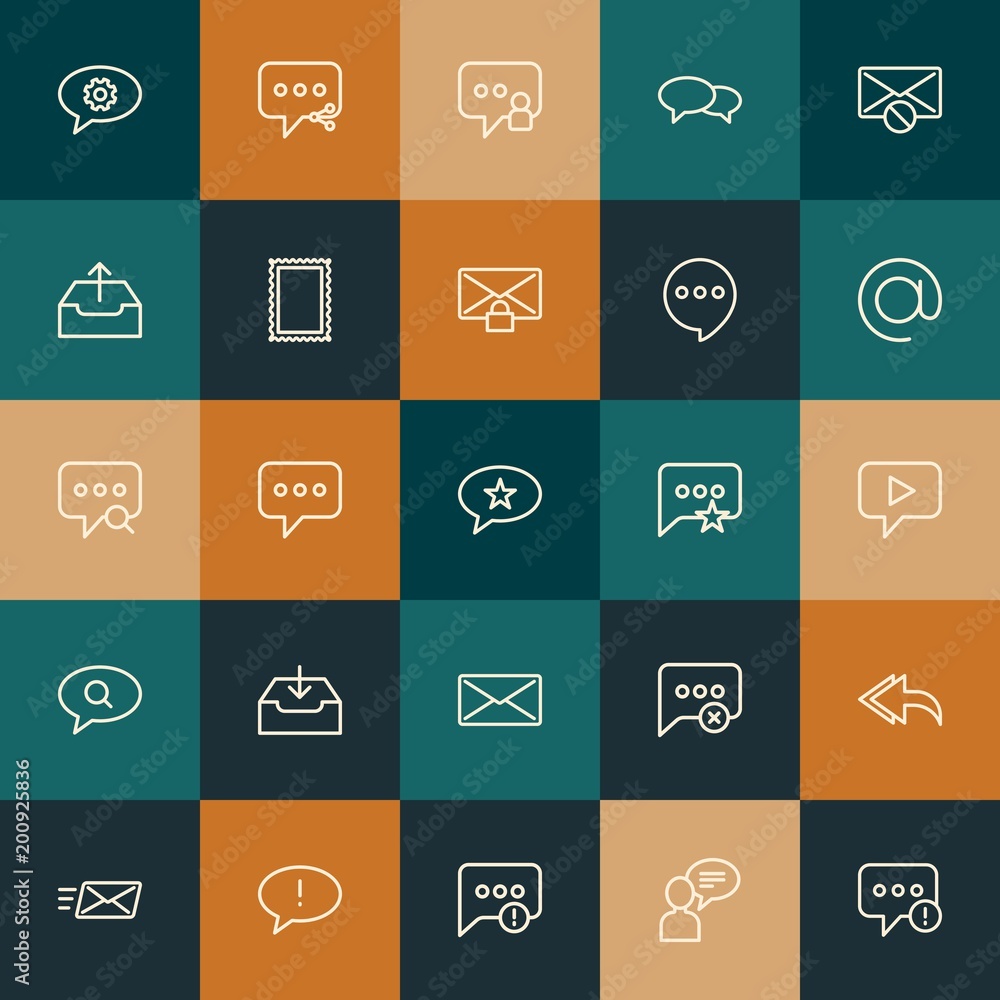 Poster modern simple set of chat and messenger, email vector outline icons. ..contains such icons as messag