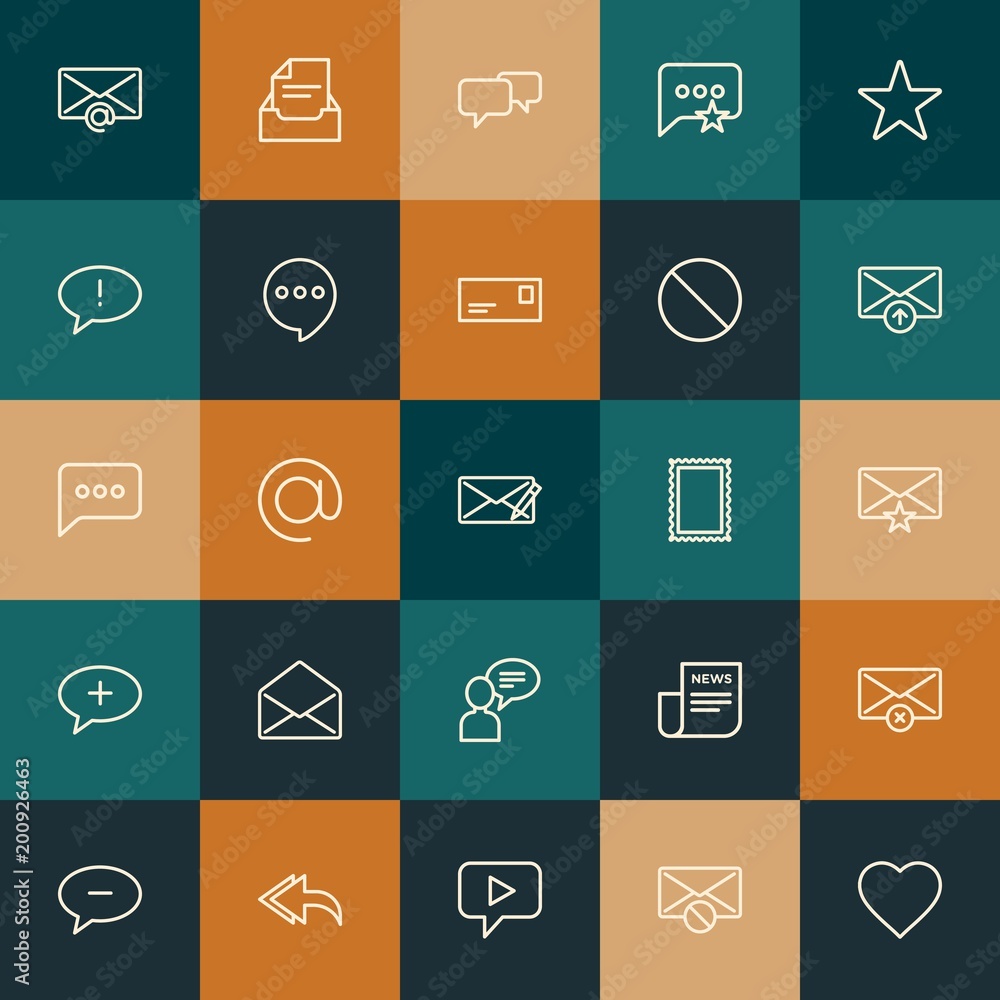 Aufkleber modern simple set of chat and messenger, email vector outline icons. ..contains such icons as sign, 