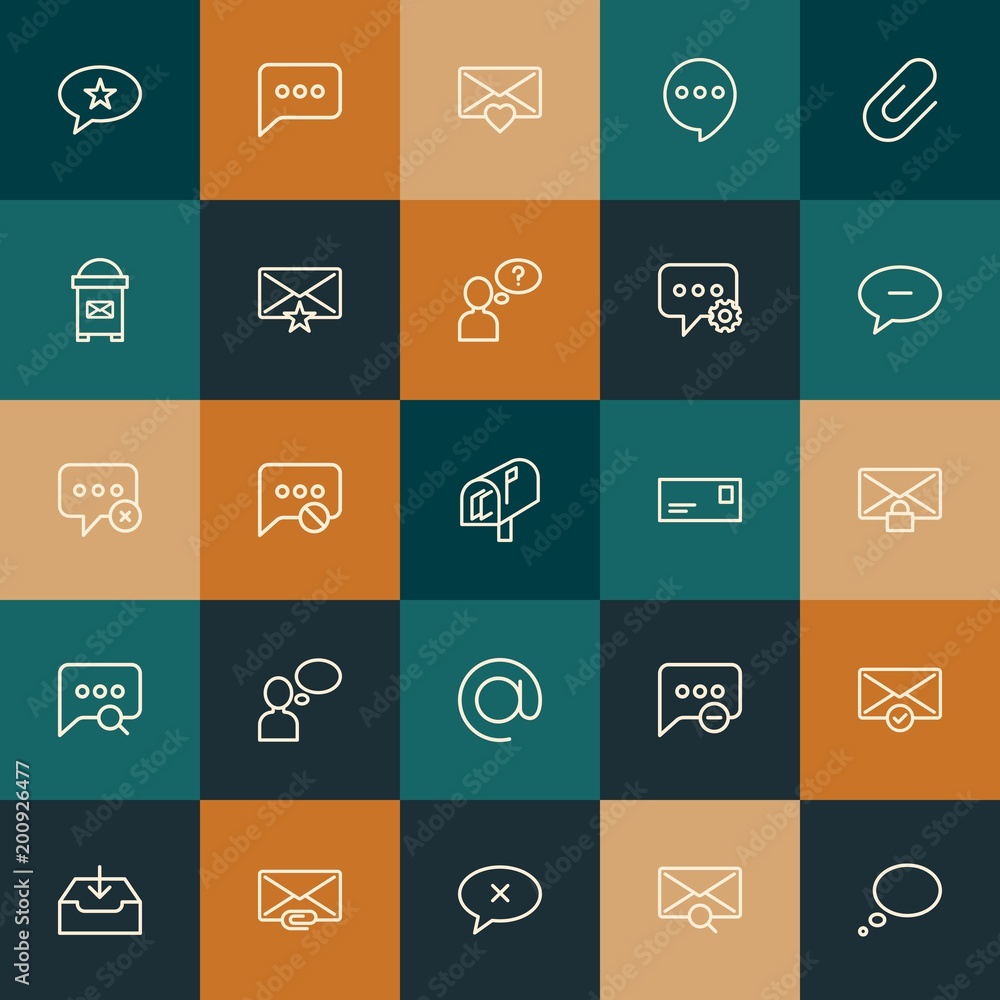 Aufkleber modern simple set of chat and messenger, email vector outline icons. ..contains such icons as choose