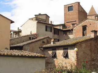 Fototapeta na wymiar Panorama of Certaldo village, province of Florence . Tuscany, Italy