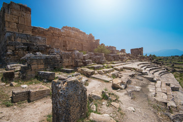 Fototapeta na wymiar photo of ancient city Hierapolis, near modern turkey city Denizli, Turkey