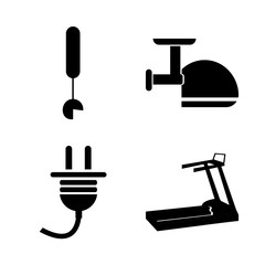 icon Electronic with meat grinder, tool, grinder, cable and home