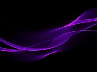 Neon waves on black, border design element